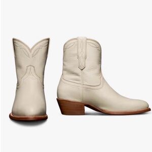 Tecovas Cream Ankle Booties